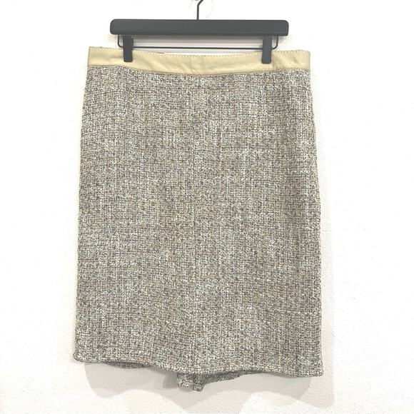 Banana Republic Factory Metallic Tweed Fully Lined Back Ruffle Skirt - 14 - NWT - Picture 1 of 14